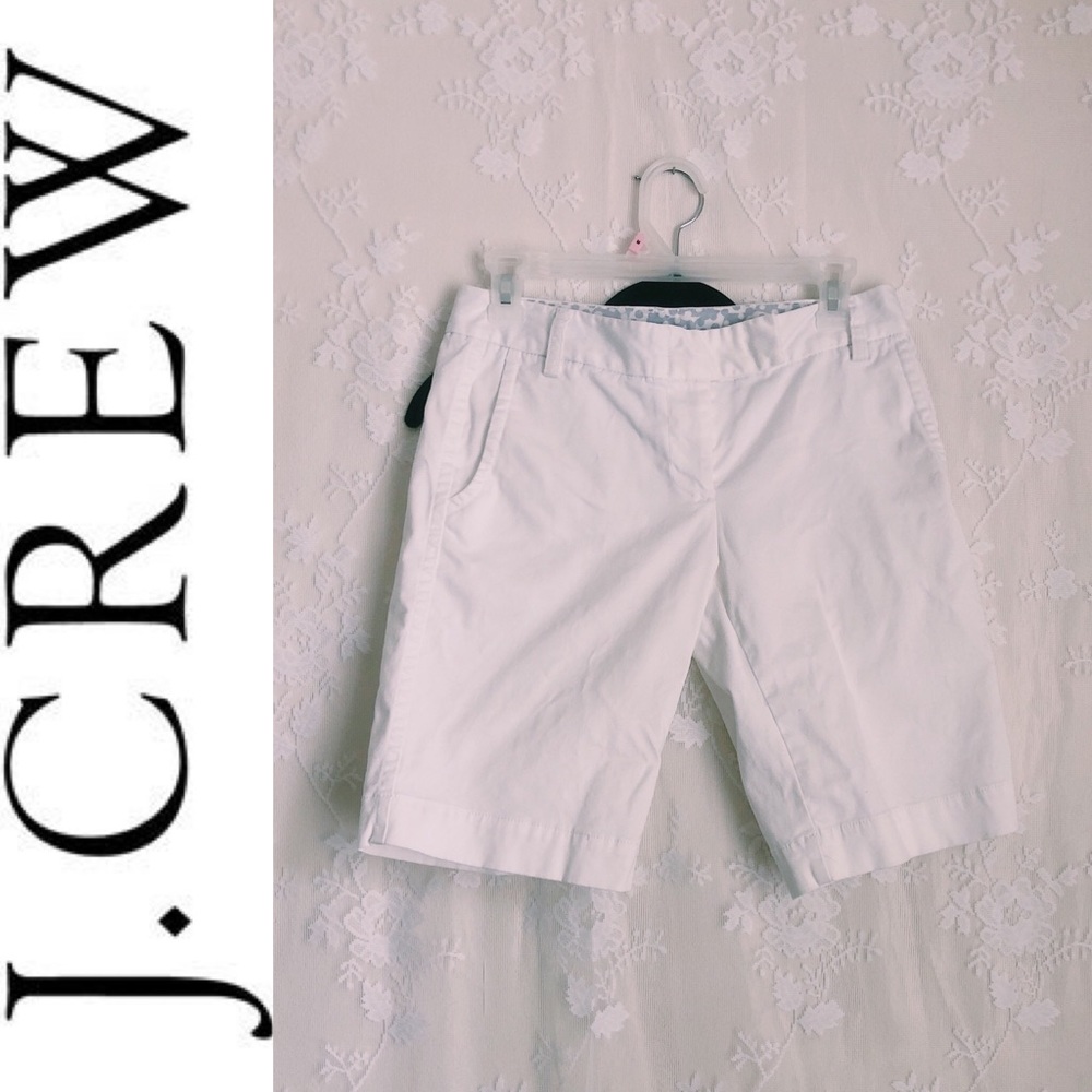 J. Crew White Khaki Bermuda Shorts